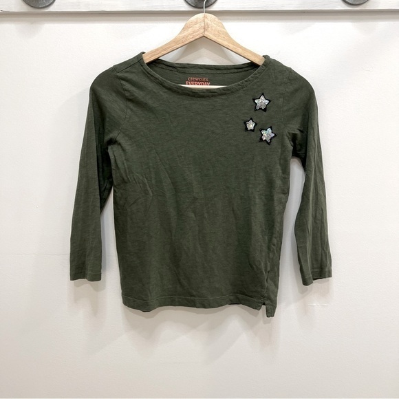 CREWCUTS olive shirt with sequins - Picture 1 of 5